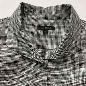 Kal Rieman Gina Box Pleat Soft Glen Plaid Shirt. Long Sleeve. Made in NY, Cotton